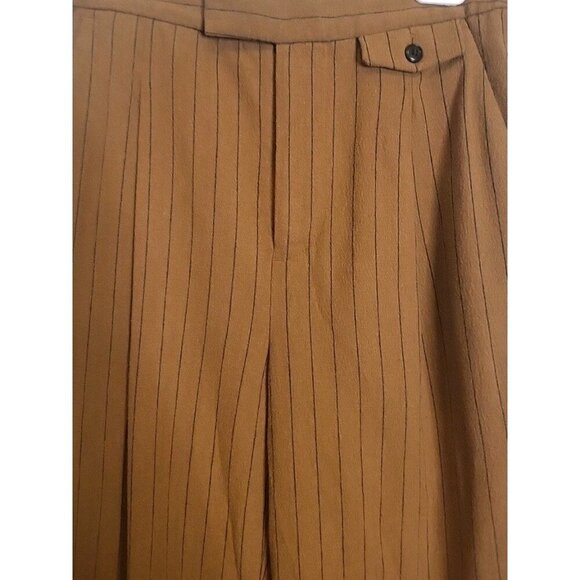 Madewell The Rosedale High Rise Straight Pant Wool Brown Pin Stripe 8 Womens EUC - Picture 2 of 10